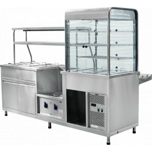 Прилавок-витрина холодильный мармитный ABAT (АБАТ) ПВХМ-70КМУ нерж., витрина слева 21000802008 Прилавок-витрина холодильный мармитный ABAT (АБАТ) ПВХМ-70КМУ нерж., витрина слева 21000802008